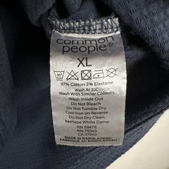 Common People Seersucker Pocket T Shirt Navy Blue Men’s XL