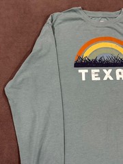 Home Free T Shirt Mens Large Teal Texas Established 1845 Sunset Graphic Cotton