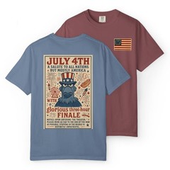 The Original BUT MOSTLY AMERICA Tee – Patriotic Sam Eagle Muppets July 4th Firew