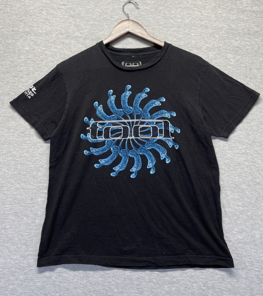 Tool Band T Shirt Mens Medium Black Graphic Spiral Logo Los Angeles California