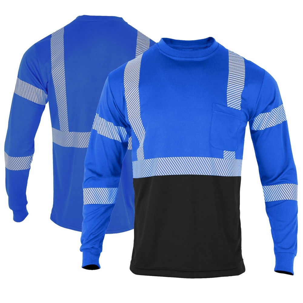FONIRRA Safety Reflective High Visibility T Shirts for Men with Long Sleeve