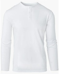 True Classic Henley Men’s Long Sleeve White Extra Large XL