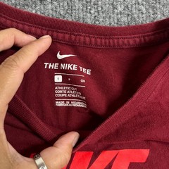 Nike T-Shirt Mens Size S Maroon Red Swoosh Logo Athletic Cut Short Sleeve Tee