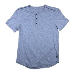 John Varvatos Shirt Mens M Gray Short Sleeve Henley Tee Tagless Jersey Soft