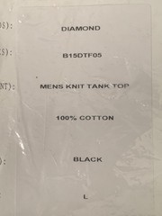 Diamond Supply Co. Tank Top, Stars, Black, Large, See Description