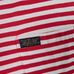 Polo Ralph Lauren T-Shirt Mens XL Red White Striped Pocket Short Sleeve Cotton