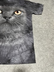 The Mountain 2013 Gato Cat Eye Black White Shirt Medium Tie Dye Effect whiskers