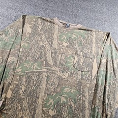 Ace Sportswear Shirt Mens XL Brown Camo Long Sleeve Pocket T-Shirt Hunting USA
