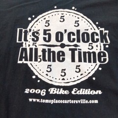 Tom’s Place T-shirt 3XL 2006 Bike Edition It’s 5 O’clock All The Time Black