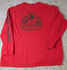 Duluth Trading Co Men’s XL Longtail T Shirt /Pocket Long Sleeve Deep Red Cotton