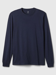 NWT GAP Everyday Soft Long-Sleeve Tee Shirt T-Shirt 100% cotton Navy Blue Men ML