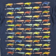 Vintage Fishing Lure Fisherman Art Tee Men’s Size XL Outdoor Retro Fish T Shirt