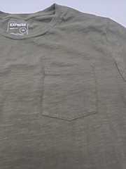 Express T-Shirt Men L Green Pocket Solid Cotton Tee. #46148