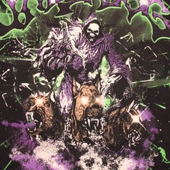 Underdog Brand Reaper with Dogs All-Over-Print Graphic T-shirt – Men’s X-Large