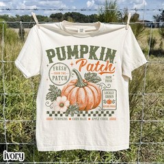 Retro Pumpkin Patch Shirt Vintage Autumn Harvest Season Cozy Fall Unisex Tee