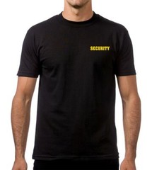 MENS SECURITY GUARD UNIFORM MMA HEAVY WEIGHT TIGHT NECK DURABLE THICK T-SHIRTS