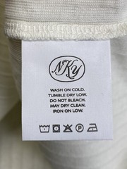 Knickerbocker Mens T-Shirt Milk White Size M Rib Pocket Short Sleeve Jersey