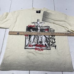 Dedluv Studio Ivory Save Us Long Sleeve Distressed Thermal T Shirt Mens Size L