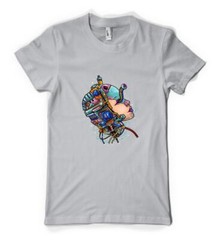 Bright Colourful Metallic Robot Skull Android Personalised Unisex Adult T Shirt