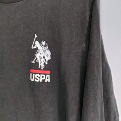 US Polo Assn USPA Black Long Sleeve Shirt Mens Large