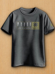 Spyderco Life’s A Grind T-Shirt Large 65% Polyester 35% Cotton Heather Gray
