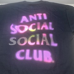 NEW Anti Social Social Club Mens Lava T-Shirt ASSC Tee Black Purple Pink L Large