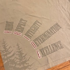 VTG 90s 00s District Threads T-Shirt I Am A Pioneer Graphic Trees Wrap Around L