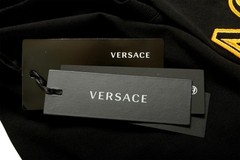 Versace Men’s Black Short Sleeve Gold Logo Embroidery T-Shirt US 2XL IT 56