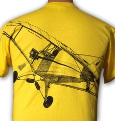 Piper J-3 Cub Airplane T-shirt with HUGE print on front and back — Youth to 5XL