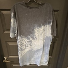 Hurley Men’s Gray Blue White Tie-Dye Crew Neck Short Sleeve Cotton Tee, XL