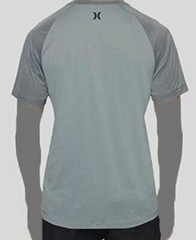 $40 Hurley Men Gray Crew Neck Short Sleeve Logo UV Fabric Upf50+ T Shirt Sz XXL