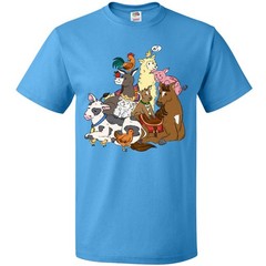 Inktastic Happy Farm Animals T-Shirt Cute Cowboy Cowgirl Calf Farmer Christmas