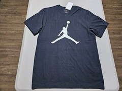 $73 NIKE AIR JORDAN JUMPMAN CREW T-SHIRT & PRO SNAPBACK SET BLACK WHITE sz M