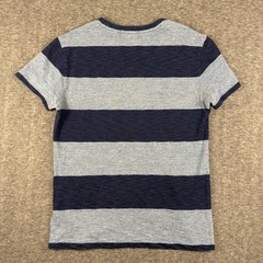 RRL Ralph Lauren Shirt Mens Medium Blue Striped Short Sleeve Crewneck Cotton Tee