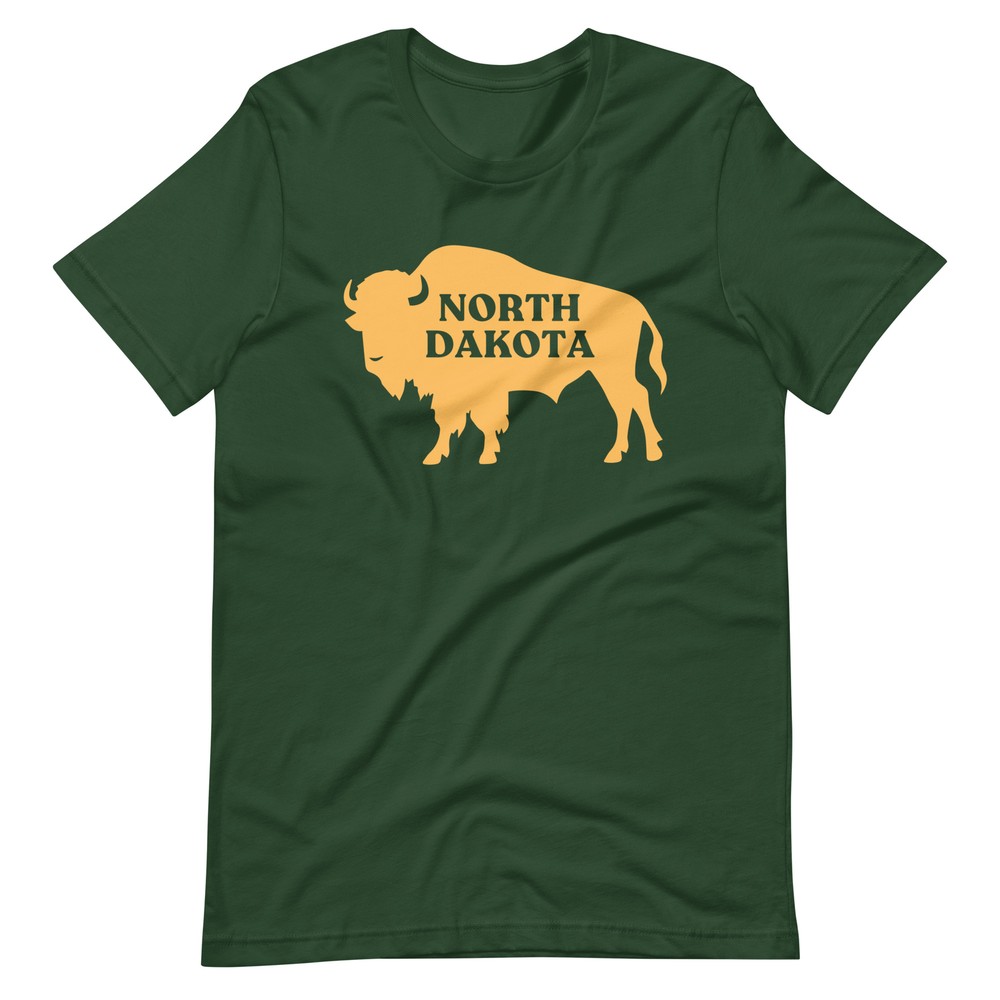 North Dakota Green Bison NDSU Unisex t-shirt S,M,L,XL,2X,3X,4X