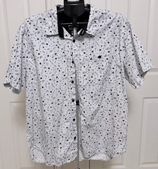 Harry Potter Mens White & Black 2XL Icons All Over Print Button Down Shirt