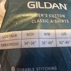 Gildan Men’s Size S 34-36” Classic A-Shirts Ribbed Cotton Tag Free 3 pack NWT