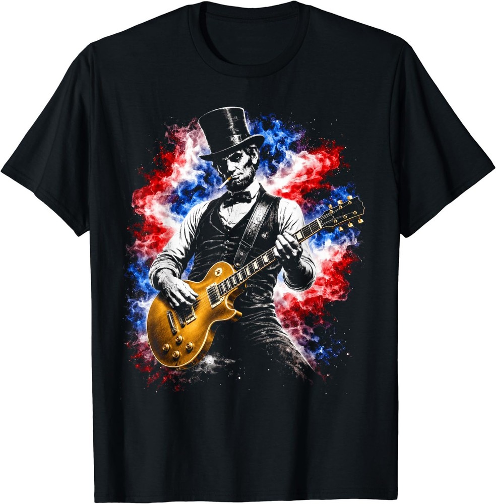 Abraham Lincoln Abe Lincoln Playing Guitar T-Shirt