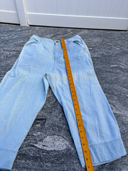 1990s Vintage Grunge Denim Trousers Light Blue Ankle-length Medium