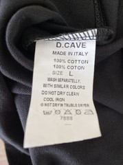 D-Cave Stefano Rosso black cotton printed t-shirt Large long sleeves Miami 2022