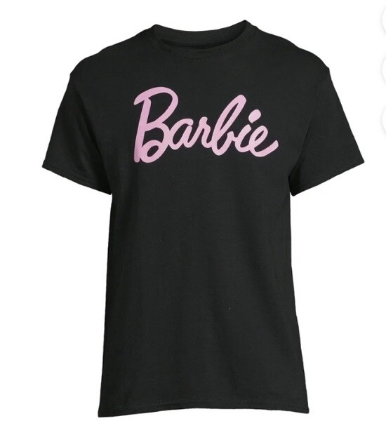 Barbie Men’s Logo Graphic Tee With Short Sleeves Black Size -XL(46-48)