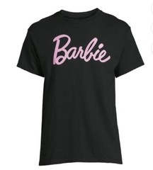 Barbie Men’s Logo Graphic Tee With Short Sleeves Black Size -XL(46-48)