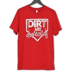 Bella+Canvas Graphic Tee Men L Short Sleeve T-Shirt Baseball Softball Sport Red