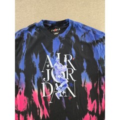 Nike Air Jordan T-Shirt Men Large Black Blue Pink Tie Dye Sport DNA 85 DH8982