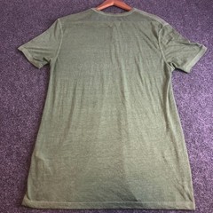 Lucky Brand Venice Burnout Shirt Mens Medium Irish Green Henley Short Sleeve