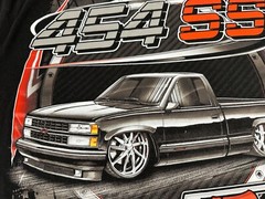 454 SS Custom Pickup Truck Men’s Black Graphic T-shirt Large (?)
