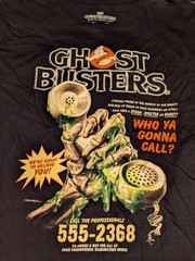 Ghostbusters Fright Rags T-Shirt XXLarge Official Black Spooky Phone Line Shirt