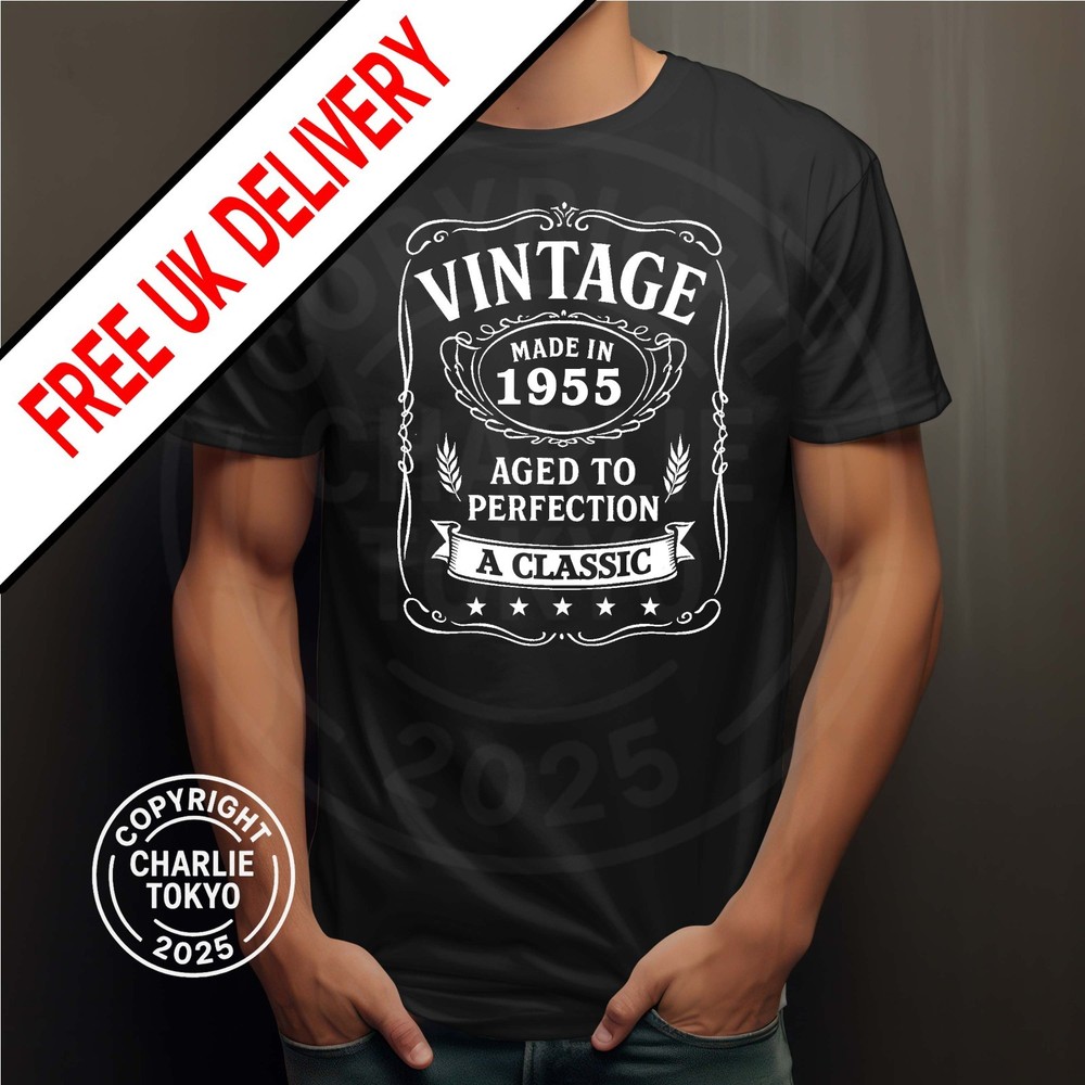 Mens 70th Birthday T Shirt 1945 Any Age any Year 40th 21st 30th 70th Gift Ladies