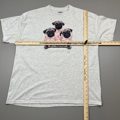 Hanes T Shirt Mens XL Gray Pug Puppy Dog Graphic Vintage Heavyweight 50/50