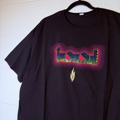 Vintage Tool 2002 Flame Tee Black T-Shirt Double Sided Short Sleeve Sz XL